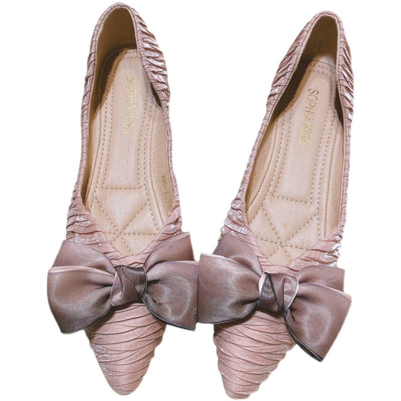 Koreai stílusú, édes női egyszemélyes cipők 2023 tavaszi őszi új könnyű női cipők Kényelmes, sekély orrú, lapos női cipők