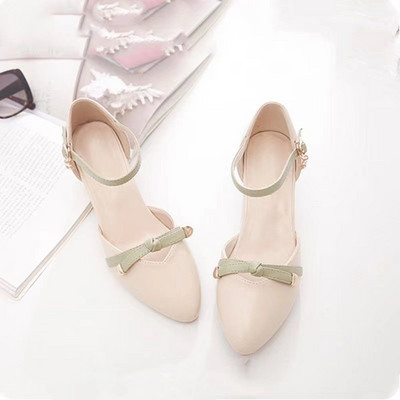 2022 Νέα μόδα γυναικεία δερμάτινα σανδάλια Pu Μαλακά υψηλής ποιότητας παπούτσια με μεσαίο τακούνι Fairy Square Root