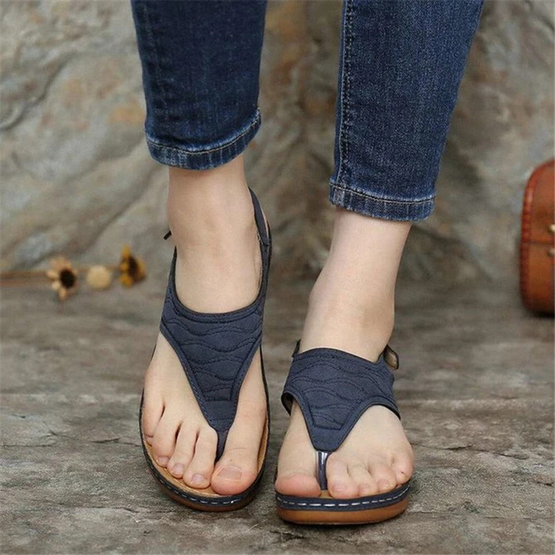 Sandale de vară pentru femei cu curea Pantofi ocazionali Flip-flops Pantofi pentru femei cu vârf deschis Sandale cu pană de culoare solidă Pantofi de damă Chaussure Femme