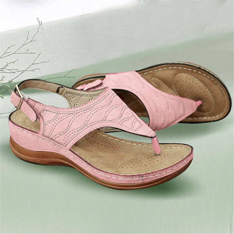 Sandale de vară pentru femei cu curea Pantofi ocazionali Flip-flops Pantofi pentru femei cu vârf deschis Sandale cu pană de culoare solidă Pantofi de damă Chaussure Femme