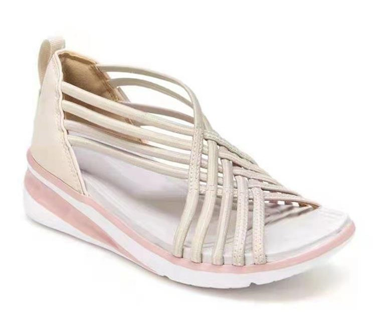 Sandale de damă 2022, sandale de vară, pantofi casual pentru femei, cu toc moale, pantofi cu toc de culori mixte, încălțăminte de vară