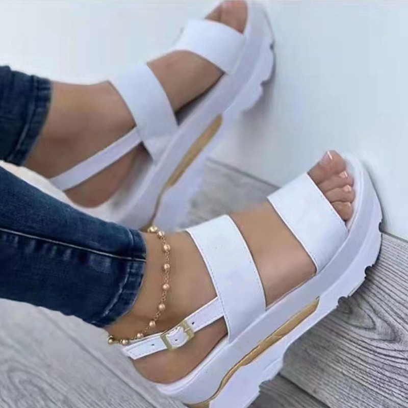 Modes Sieviešu Platformas Sandales Vasaras Augstpapēžu Sandales Sprādzes Siksniņas Čības Viegli ķīļi Apavi āra pludmales sandalijas