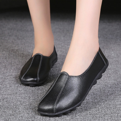 Pantofi plati la moda pentru femei Pantofi moale Pantofi pantofi cu varf rotund Pantofi Oxford pentru femei Pantofi confortabili din piele naturala de marime mare