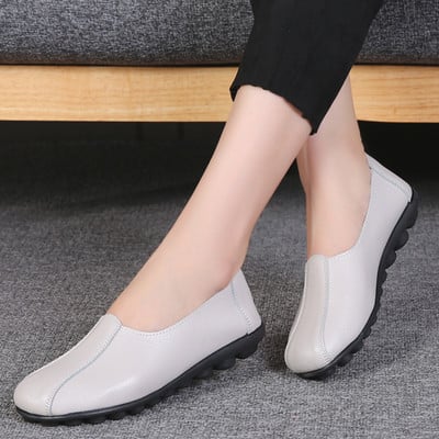 Pantofi plati la moda pentru femei Pantofi moale Pantofi pantofi cu varf rotund Pantofi Oxford pentru femei Pantofi confortabili din piele naturala de marime mare