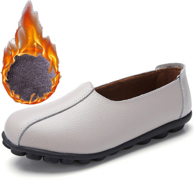 Pantofi plati la moda pentru femei Pantofi moale Pantofi pantofi cu varf rotund Pantofi Oxford pentru femei Pantofi confortabili din piele naturala de marime mare