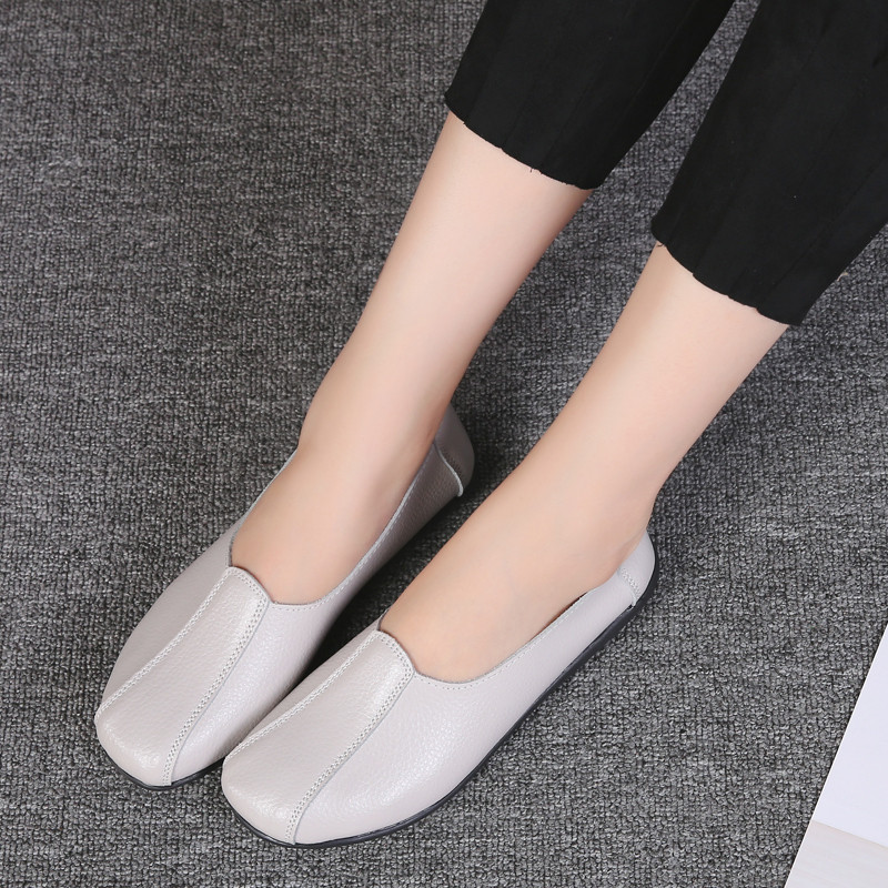 Pantofi plati la moda pentru femei Pantofi moale Pantofi pantofi cu varf rotund Pantofi Oxford pentru femei Pantofi confortabili din piele naturala de marime mare