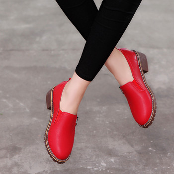 Γυναικεία ίσια παπούτσια με στρογγυλά δάχτυλα με κορδόνια Oxford Γυναικεία παπούτσια από μαλακό δέρμα Brogue Γυναικεία παπούτσια B908