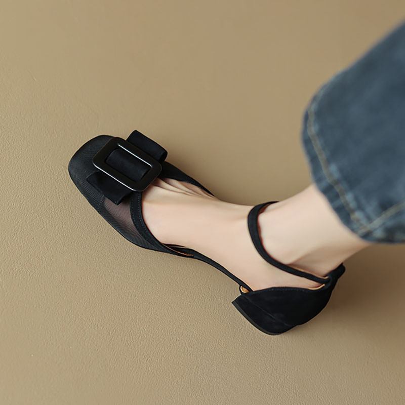 Dámske spoločenské topánky s remienkom na členku, sandále s hranatou špičkou, lodičky na gombíky s prackou, dizajnérske topánky, gázové sandále, ženské letné topánky 1375N