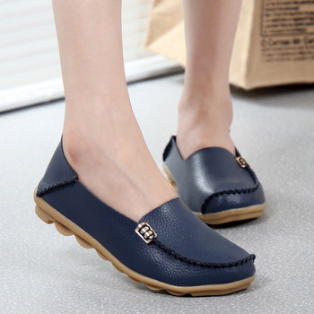 Γυναικεία φλατ παπούτσια Slip On Loafers από γνήσιο δέρμα για Γυναικεία Μοκασίνια Loafers Flats Γυναικεία παπούτσια Plus Size Sapato Feminino