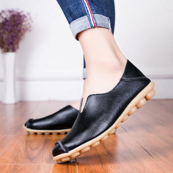 Παπούτσια Γυναικεία Flats Pu Δέρμα μονόχρωμο Ρηχό Γυναικείο Loafer Comfy Mother Παπούτσια Μόδα Αντιολισθητικά Παπούτσια Zapatos De Mujer