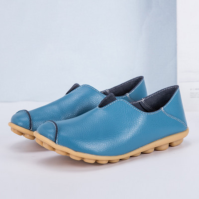 Női cipők lapos pu bőr egyszínű sekély női naplopó kényelmes anya lábbeli divat csúszásgátló cipő Zapatos De Mujer