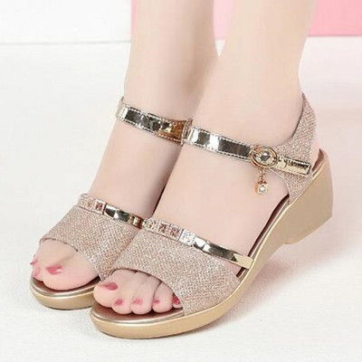 2022 Wedges szandálok női szandálok Golden Platform női szandálok női szandálok anya szandálok nagy méretű 41 alacsony sarkú szandálok