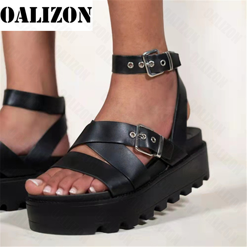 Sandaalid Platvorm Naiste Paksu pandlaga rihmaga Gladiaatorjalatsid Suvised sandaalid 2022 Uued vabaaja sportlikud lamedad naistejalatsid Sussid liugused