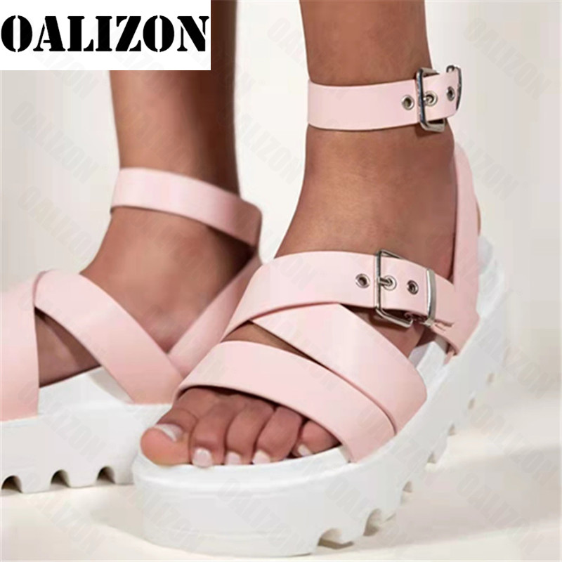 Sandaalid Platvorm Naiste Paksu pandlaga rihmaga Gladiaatorjalatsid Suvised sandaalid 2022 Uued vabaaja sportlikud lamedad naistejalatsid Sussid liugused