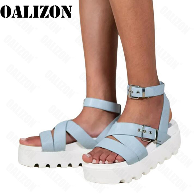 Sandaalid Platvorm Naiste Paksu pandlaga rihmaga Gladiaatorjalatsid Suvised sandaalid 2022 Uued vabaaja sportlikud lamedad naistejalatsid Sussid liugused