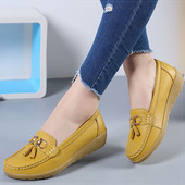 Sieviešu plakanie dabīgās ādas apavi Sieviešu zempapēžu kurpes Oksfordas medmāsas mokasīni, baleta kurpes Sieviešu espadrilles.