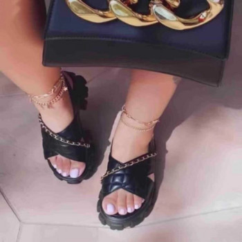 Дамски сандали Модни гладиаторски сандали на платформа 2023 г. Сандали с отворени пръсти и катарама с каишка, увеличаващи височината Сандали Летни дамски сандалии