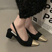 Naiste Slingbacks Kuldsed varbad Sandaalid Patchwork Pumbad Kõrged kontsad Segavärvilised Slip on Sandaalid Suvine Uue disaineriga kingad Naine 1392N