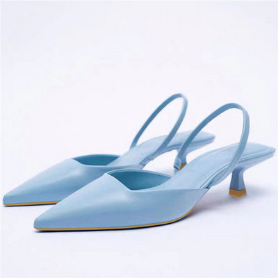 2023. g. Jauni sieviešu apavi ar smailiem purngaliem, sekla, rozā rombveida kurpes sievietēm ar zemu papēžu muguru ar siksnām