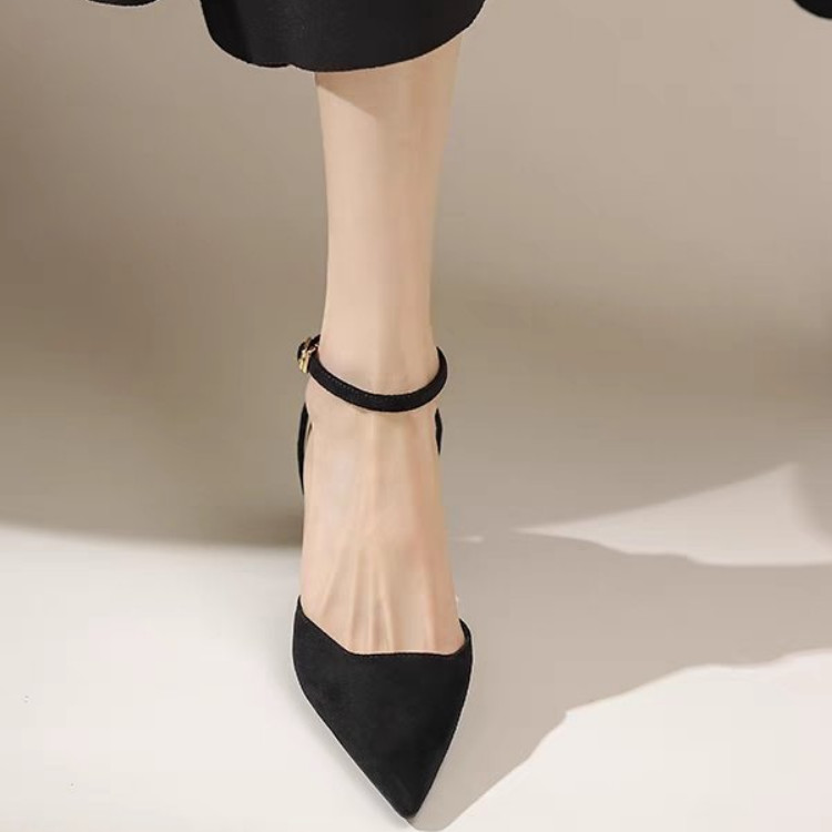 Uus stiil naiste pannal teravate kontsadega Paks konts Baotou Naiste sandaalid Pumbad Naiste Kleit Peokingad Kiilud Kingad