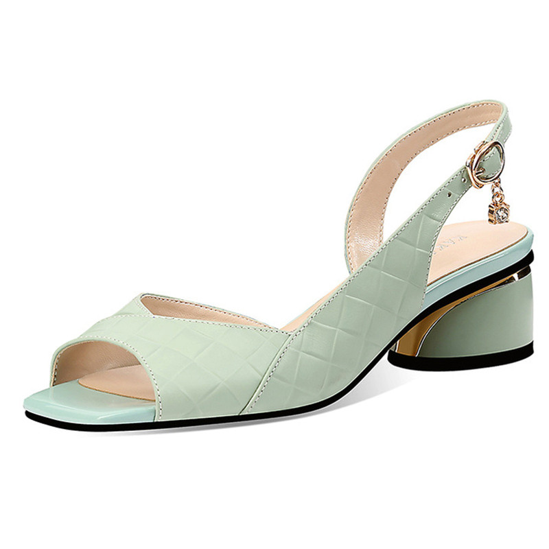 Suvised naiste sandaalid lahtiste varvastega pumbad seljarihm Elegantne keskmise kontsaga kleit kleit Peep Toe naiste kingad Classic Sandalias Mujer pumbad
