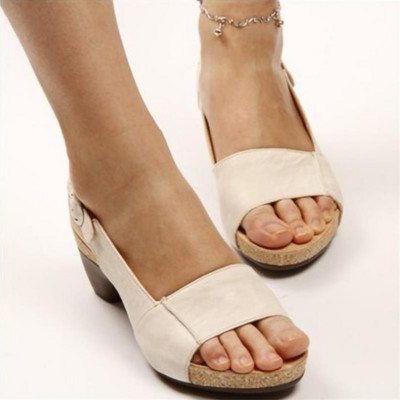 Pantofi de modă Sandale de damă cu vârf pătrat Pantofi comozi cu platformă pentru femei cu toc mijlociu Sandale de petrecere pe plajă cu mărime mare Zapatos Mujer