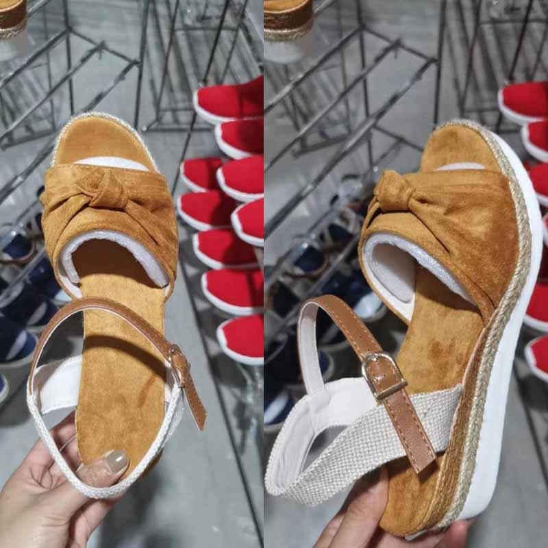 Vastag platform masszív női alkalmi ékszandálok nyitott orrú csatos női nyári strandszandál masnival Sandalias Mujer Verano