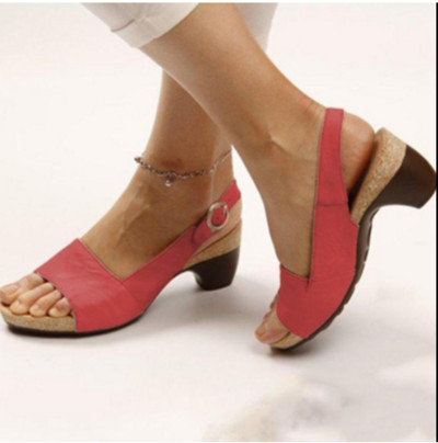 Sieviešu vasaras sandales augstpapēžu kurpes Premium klases sandales ar vaļēju purngalu vintage pretslīdēšanas ikdienas čības Sieviešu platformas retro apavi