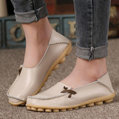 Sieviešu ādas apavi Modes sieviešu darba apavi plakani uzvelkamie apavi 16 krāsu bieza zole vienkrāsains, ērti sieviešu apavi ballītēm