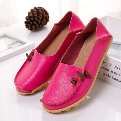 Sieviešu ādas apavi Modes sieviešu darba apavi plakani uzvelkamie apavi 16 krāsu bieza zole vienkrāsains, ērti sieviešu apavi ballītēm