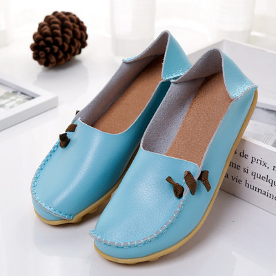 Sieviešu ādas apavi Modes sieviešu darba apavi plakani uzvelkamie apavi 16 krāsu bieza zole vienkrāsains, ērti sieviešu apavi ballītēm