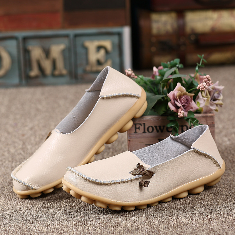 Sieviešu ādas apavi Modes sieviešu darba apavi plakani uzvelkamie apavi 16 krāsu bieza zole vienkrāsains, ērti sieviešu apavi ballītēm