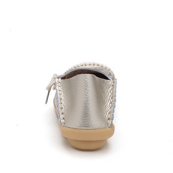 KUIDFAR Γυναικεία Flats Παπούτσια Νέα Μοκασίνια Γυναικεία Γνήσια Δερμάτινα Παπούτσια Mother Loafes Flower Shoes Γυναικεία μαλακή σόλα Μπαλέτο 43 Μέγεθος