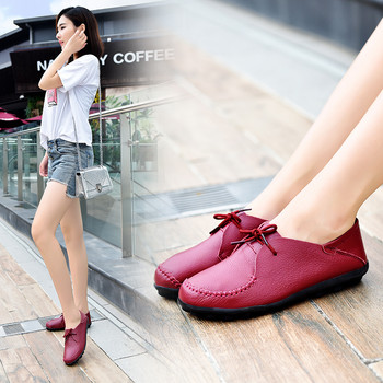 Плоски обувки Дамски мокасини от естествена кожа Дамски меки подметки Ежедневни плоски обувки за жени Студентки Оксфордски обувки Zapatos De Mujer