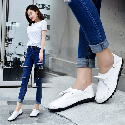 Flat παπούτσια Γυναικεία Loafers από γνήσιο δέρμα Γυναικεία μαλακή σόλα Casual Flats Παπούτσια για Γυναικεία Φοιτητικά Παπούτσια Oxford Zapatos De Mujer