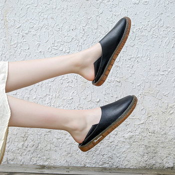 Γυναικεία παπούτσια 2023 Άνοιξη φθινόπωρο Νέα στρογγυλά φλατ γυναικεία σόλα με τένοντα Ιαπωνική μόδα Casual Fresh Loafers Mujer