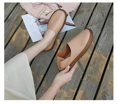 Pantofi pentru femei 2023, primăvară, toamnă, pantofi cu cap rotund pentru dama, talpă cu tendon, modă japoneză, ocazional mocasini proaspăt pentru femei
