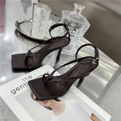 Clip-on pántos szandálok Gladiátor szandálok magas sarkú cipők őszi Legjobb utcai megjelenés Női Négyzet alakú, nyitott orrú női cipők