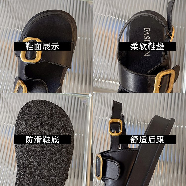 Szandálok Női Csatos Platform Cipők Slingback Fém csat, Vastag Alsó Női Lapos Alsó Egy Csatos Szandál Platform