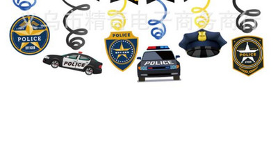 Detská policajná téma, všetko najlepšie k narodeninám, dekorácia na párty s autom, latexový balón, banner, pozadie, dekorácia, dodávateľ