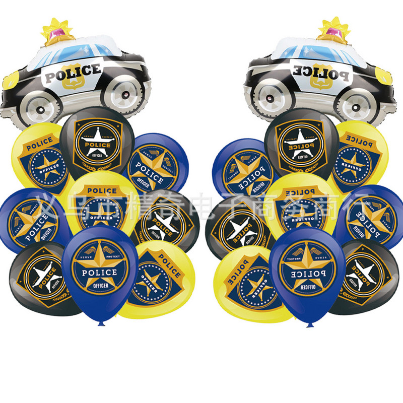 Detská policajná téma, všetko najlepšie k narodeninám, dekorácia na párty s autom, latexový balón, banner, pozadie, dekorácia, dodávateľ