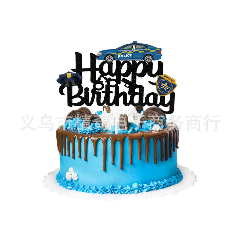 Detská policajná téma, všetko najlepšie k narodeninám, dekorácia na párty s autom, latexový balón, banner, pozadie, dekorácia, dodávateľ