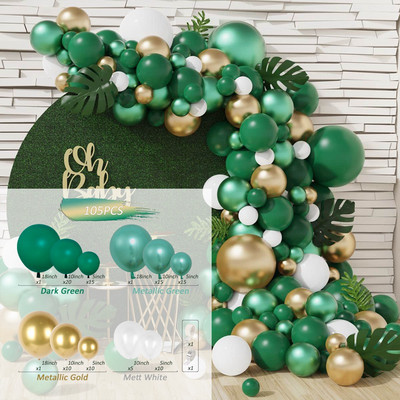 Avokaadoroheline õhupall Garland Arch Kit Pulmaõhupalli Sünnipäevapeo Dekoratsioon Lastele Baby Shower Gloobused Konfettid Lateks Ballon