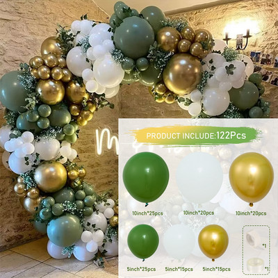 Avokaadoroheline õhupall Garland Arch Kit Pulmaõhupalli Sünnipäevapeo Dekoratsioon Lastele Baby Shower Gloobused Konfettid Lateks Ballon