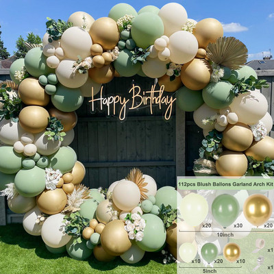 Garland luk od zelenog balona od avokada Balon za vjenčanje Dekoracija za rođendansku proslavu Kids Baby Shower Globos Confetti Balon od lateksa