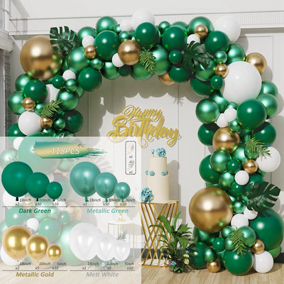 Avokaadoroheline õhupall Garland Arch Kit Pulmaõhupalli Sünnipäevapeo Dekoratsioon Lastele Baby Shower Gloobused Konfettid Lateks Ballon