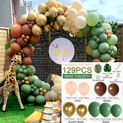 Avokaadoroheline õhupall Garland Arch Kit Pulmaõhupalli Sünnipäevapeo Dekoratsioon Lastele Baby Shower Gloobused Konfettid Lateks Ballon