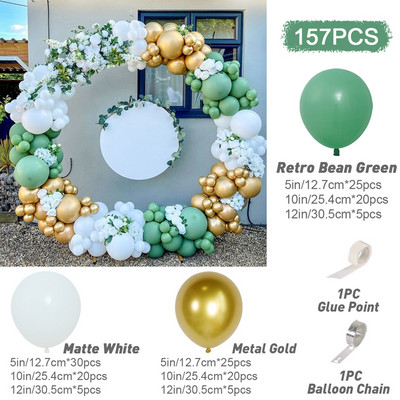 Avokaadoroheline õhupall Garland Arch Kit Pulmaõhupalli Sünnipäevapeo Dekoratsioon Lastele Baby Shower Gloobused Konfettid Lateks Ballon