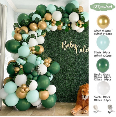 Avokaadoroheline õhupall Garland Arch Kit Pulmaõhupalli Sünnipäevapeo Dekoratsioon Lastele Baby Shower Gloobused Konfettid Lateks Ballon
