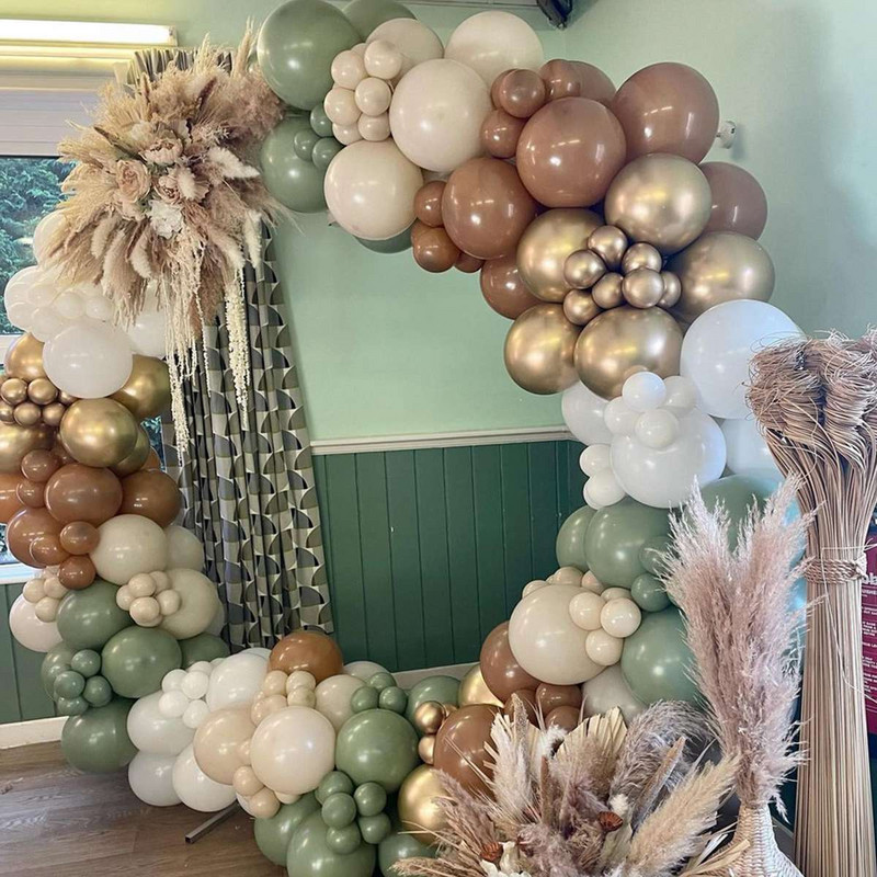 Avokaadoroheline õhupall Garland Arch Kit Pulmaõhupalli Sünnipäevapeo Dekoratsioon Lastele Baby Shower Gloobused Konfettid Lateks Ballon